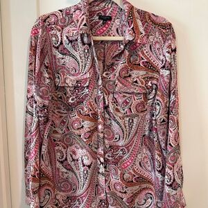 Talbot's paisley print knit blouse in a petite large
